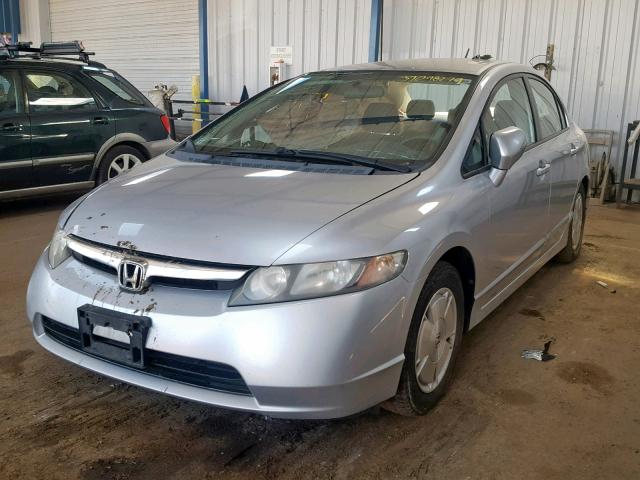 JHMFA36267S004097 - 2007 HONDA CIVIC HYBR SILVER photo 2