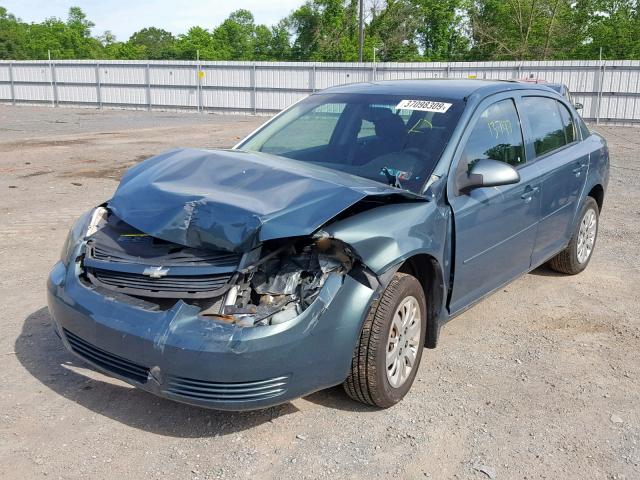 1G1AT58H297114369 - 2009 CHEVROLET COBALT LT GREEN photo 2