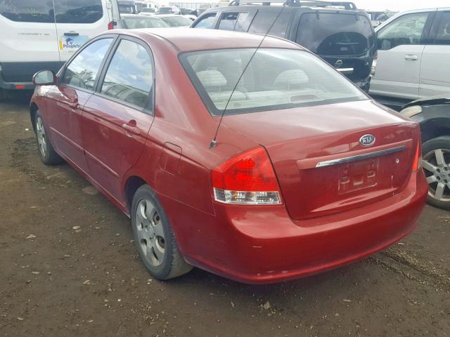 KNAFE121385529607 - 2008 KIA SPECTRA EX RED photo 3