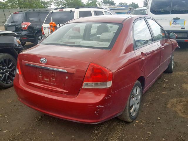 KNAFE121385529607 - 2008 KIA SPECTRA EX RED photo 4