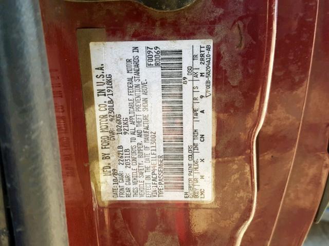 1FACP44E1LF113002 - 1990 FORD MUSTANG LX RED photo 10