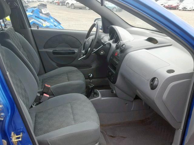 KL1TD62625B303189 - 2005 CHEVROLET AVEO BASE Mavi foto 5