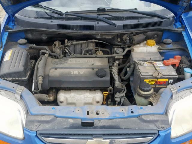 KL1TD62625B303189 - 2005 CHEVROLET AVEO BASE Mavi foto 7