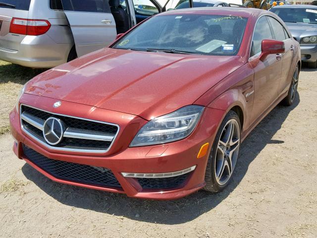 WDDLJ7EB1CA023563 - 2012 MERCEDES-BENZ CLS 63 AMG RED photo 2