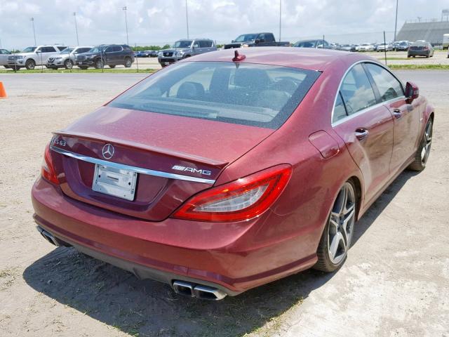 WDDLJ7EB1CA023563 - 2012 MERCEDES-BENZ CLS 63 AMG RED photo 4