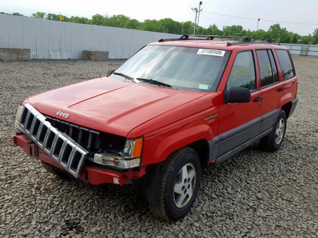 1J4GZ58S0SC542931 - 1995 JEEP GRAND CHER RED photo 2