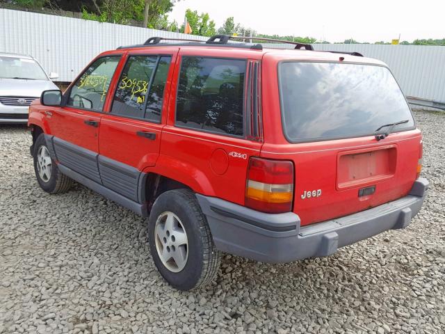 1J4GZ58S0SC542931 - 1995 JEEP GRAND CHER RED photo 3