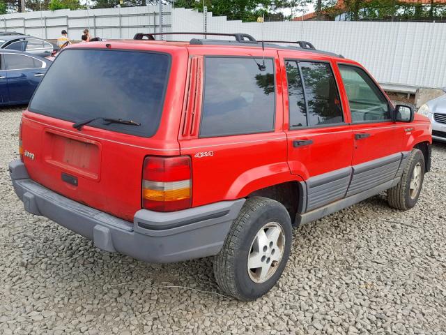 1J4GZ58S0SC542931 - 1995 JEEP GRAND CHER RED photo 4