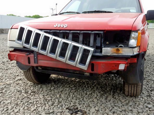 1J4GZ58S0SC542931 - 1995 JEEP GRAND CHER RED photo 9