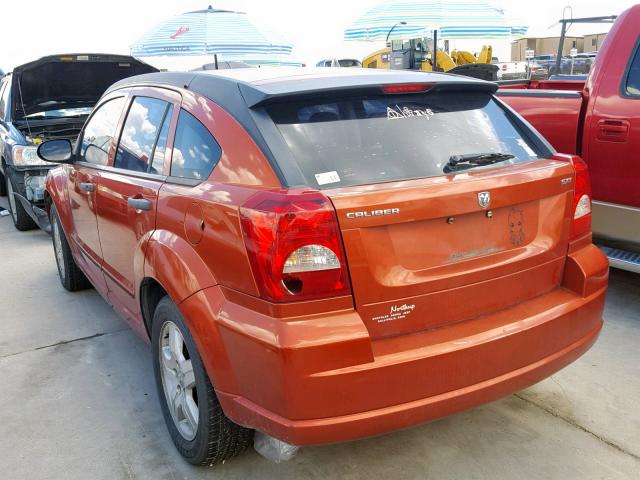 1B3HB48B67D224727 - 2007 DODGE CALIBER SX ORANGE photo 3