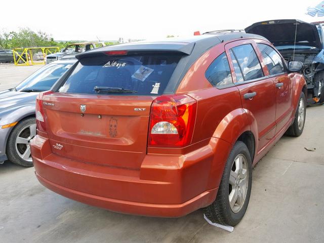 1B3HB48B67D224727 - 2007 DODGE CALIBER SX ORANGE photo 4