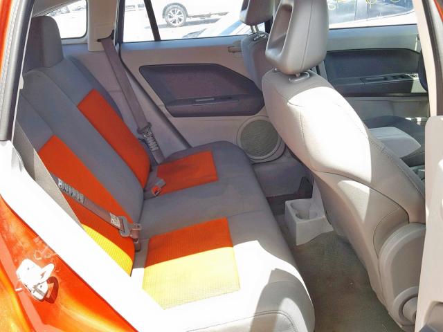 1B3HB48B67D224727 - 2007 DODGE CALIBER SX ORANGE photo 6