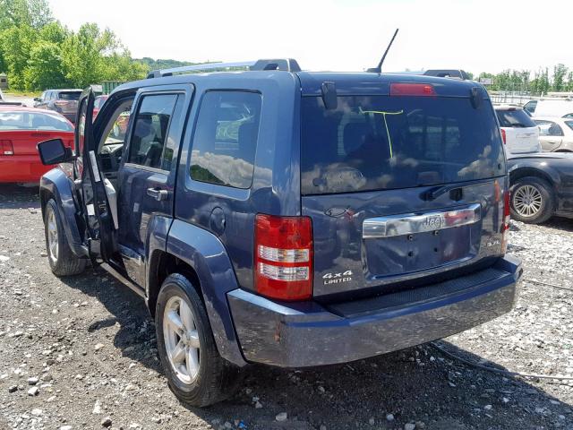 1J8GN58K08W214426 - 2008 JEEP LIBERTY LI BLUE photo 3