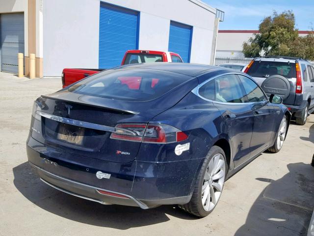 5YJSA1H1XEFP50300 - 2014 TESLA MODEL S Կապույտ լուսանկար 4