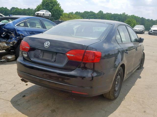 3VW2K7AJ0CM346261 - 2012 VOLKSWAGEN JETTA BASE BLACK photo 4