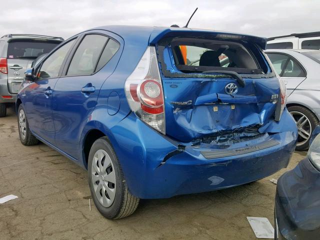 JTDKDTB37C1524928 - 2012 TOYOTA PRIUS C BLUE photo 3