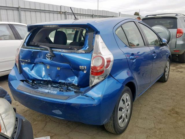 JTDKDTB37C1524928 - 2012 TOYOTA PRIUS C BLUE photo 4