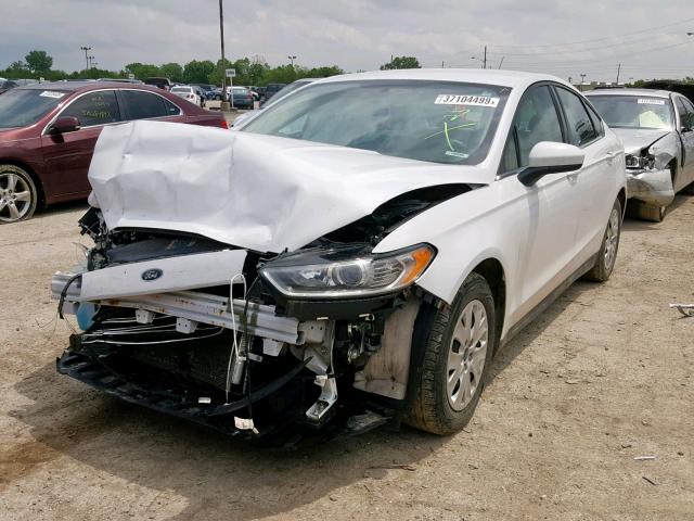 3FA6P0G70DR290065 - 2013 FORD FUSION S WHITE photo 2