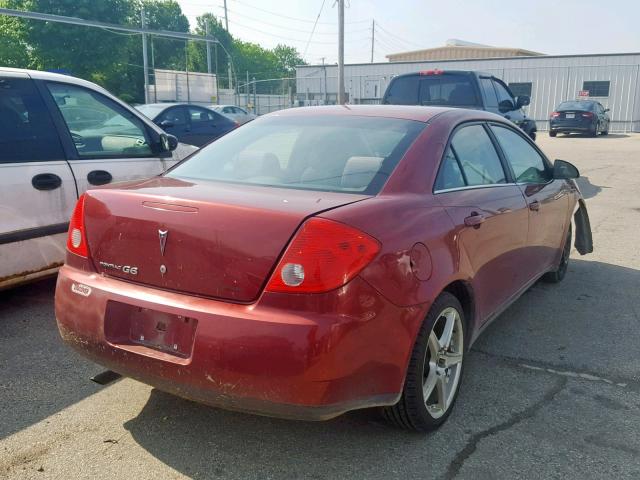 1G2ZF57B984118504 - 2008 PONTIAC G6 VALUE L RED photo 4