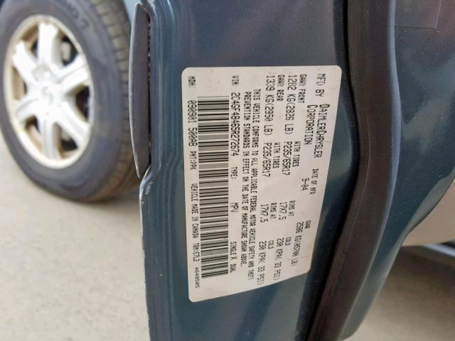 2C4GF48465R272674 - 2005 CHRYSLER PACIFICA BLUE photo 10