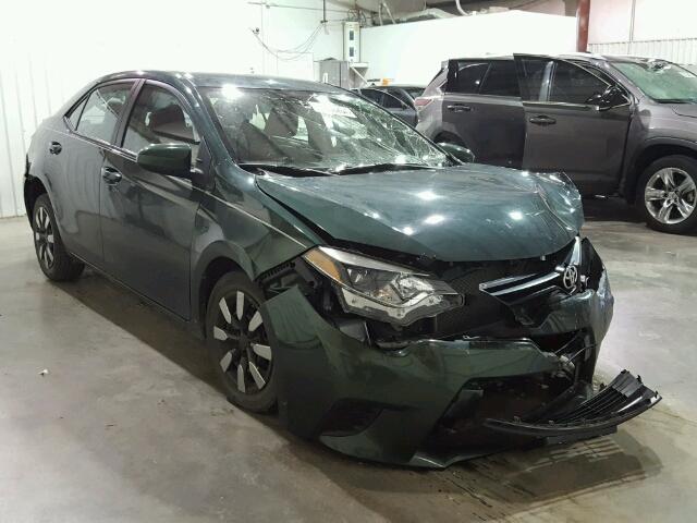 2T1BURHE1EC140377 - 2014 TOYOTA COROLLA L GREEN photo 1