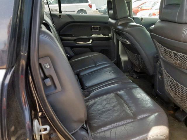 2HKYF18595H509599 - 2005 HONDA PILOT EXL BLACK photo 6