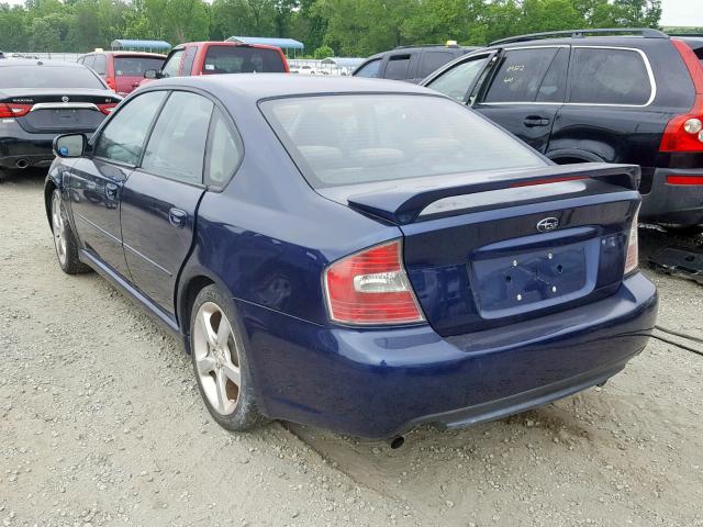 4S3BL686554207012 - 2005 SUBARU LEGACY GT BLUE photo 3