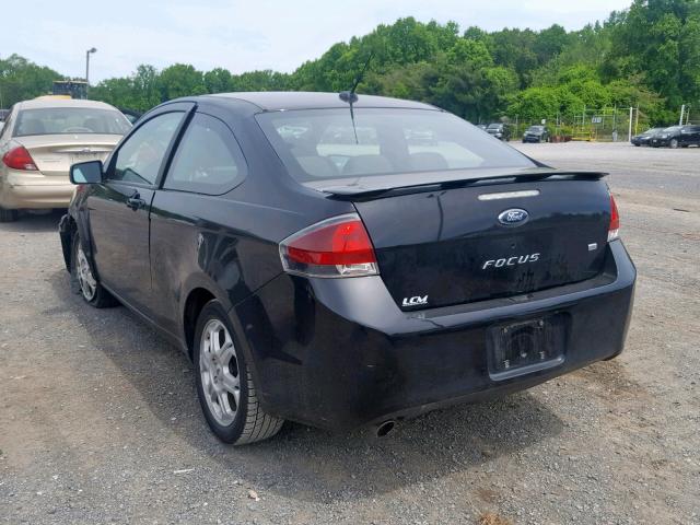 1FAHP32NX9W165465 - 2009 FORD FOCUS SE BLACK photo 3