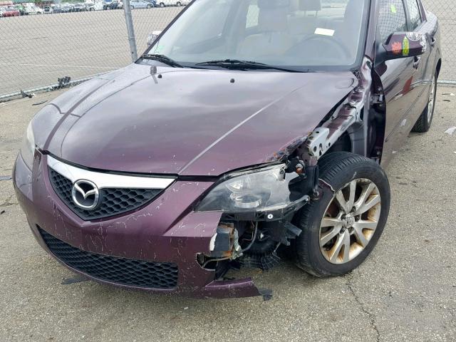 JM1BK12F481803071 - 2008 MAZDA 3 I PURPLE photo 9