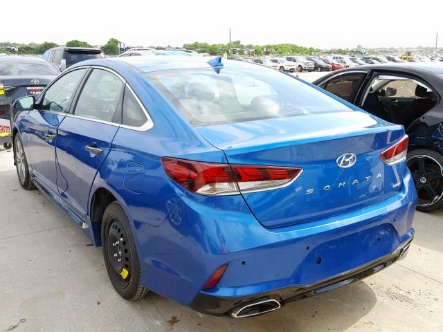 5NPE34AF4JH632902 - 2018 HYUNDAI SONATA SPO BLUE photo 3