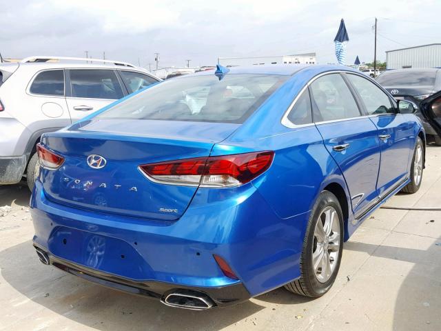 5NPE34AF4JH632902 - 2018 HYUNDAI SONATA SPO BLUE photo 4