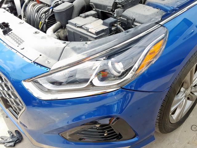 5NPE34AF4JH632902 - 2018 HYUNDAI SONATA SPO BLUE photo 9