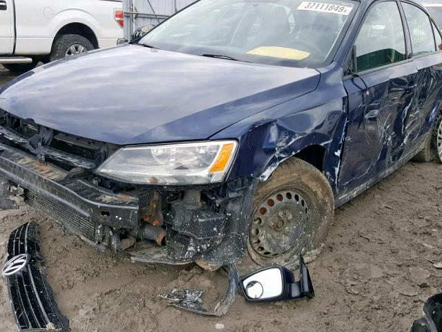 3VW2K7AJ7EM355509 - 2014 VOLKSWAGEN JETTA BASE 蓝色 照片 9