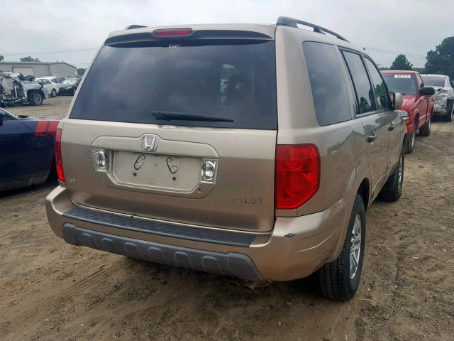 2HKYF18785H542577 - 2005 HONDA PILOT EXL GOLD photo 4