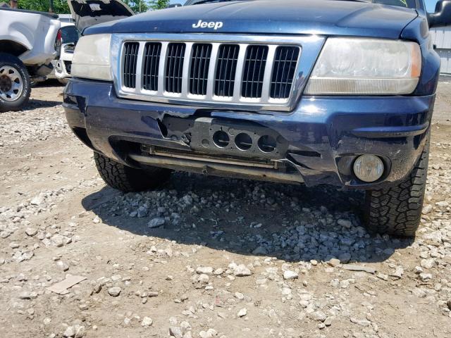 1J4GW58NX4C160380 - 2004 JEEP GRAND CHER BLUE photo 9