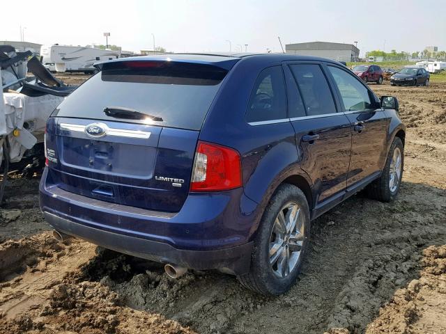 2FMDK4KC3BBB43743 - 2011 FORD EDGE LIMIT BLUE photo 4