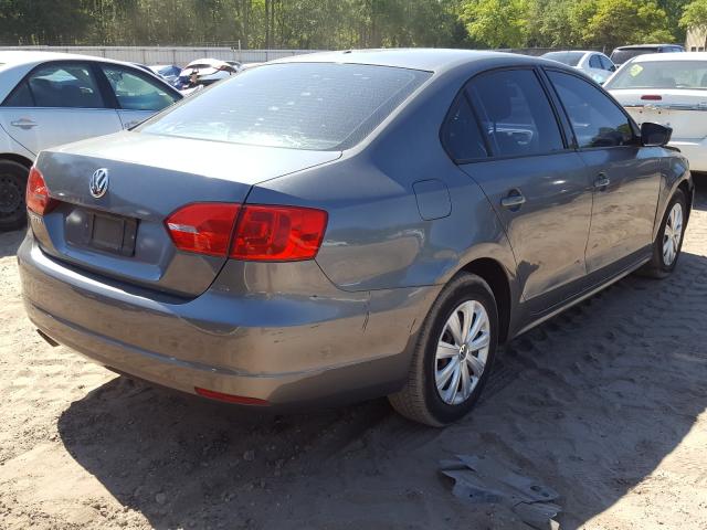 3VW2K7AJ6BM357294 - 2011 VOLKSWAGEN JETTA BASE ნაცრისფერი ფოტო 4