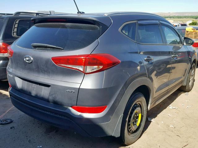 KM8J3CA47HU317305 - 2017 HYUNDAI TUCSON LIM GRAY photo 4