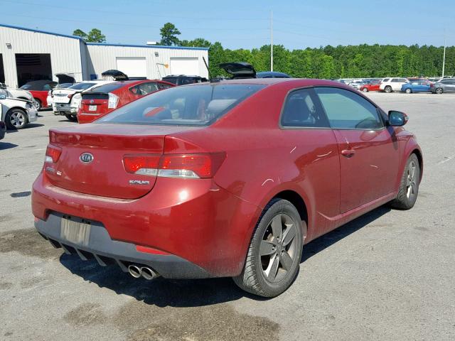 KNAFU6A25A5257478 - 2010 KIA FORTE EX RED photo 4