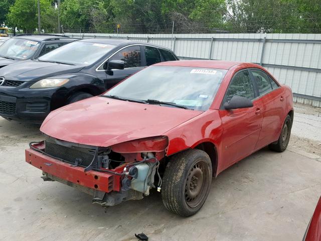 1G2ZF58B374256715 - 2007 PONTIAC G6 VALUE L RED photo 2