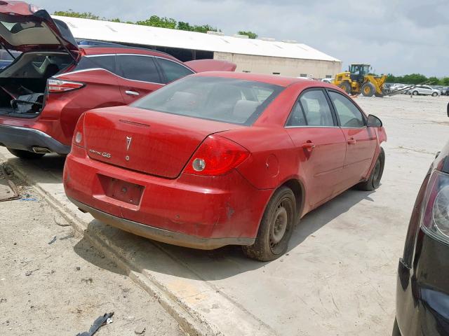 1G2ZF58B374256715 - 2007 PONTIAC G6 VALUE L RED photo 4