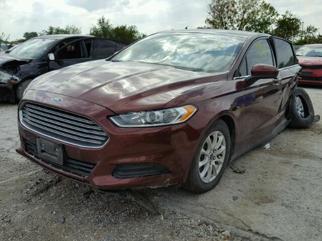 3FA6P0G70GR125878 - 2016 FORD FUSION S BROWN photo 2