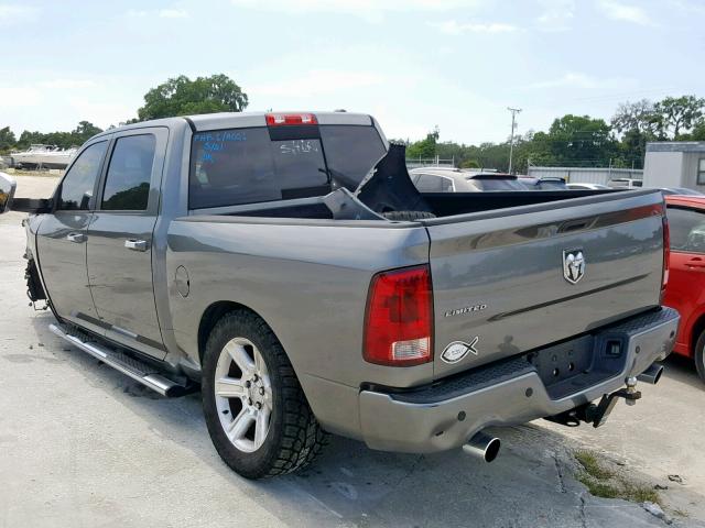 1C6RD6PT2CS313503 - 2012 DODGE RAM 1500 L GRAY photo 3