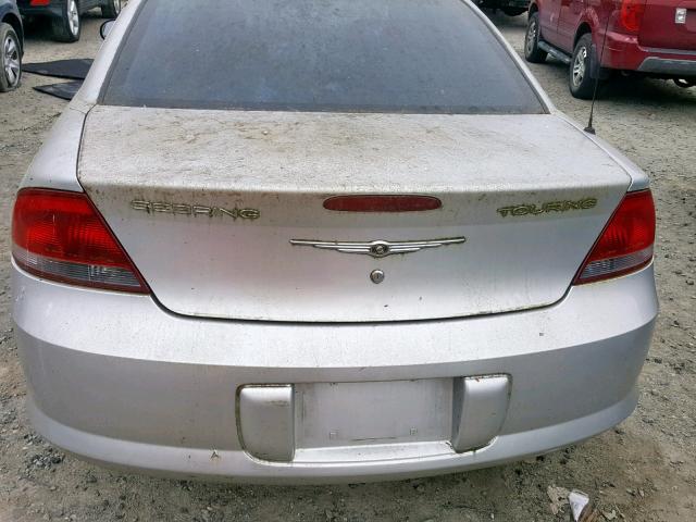 1C3EL56R74N372061 - 2004 CHRYSLER SEBRING LX SILVER photo 9