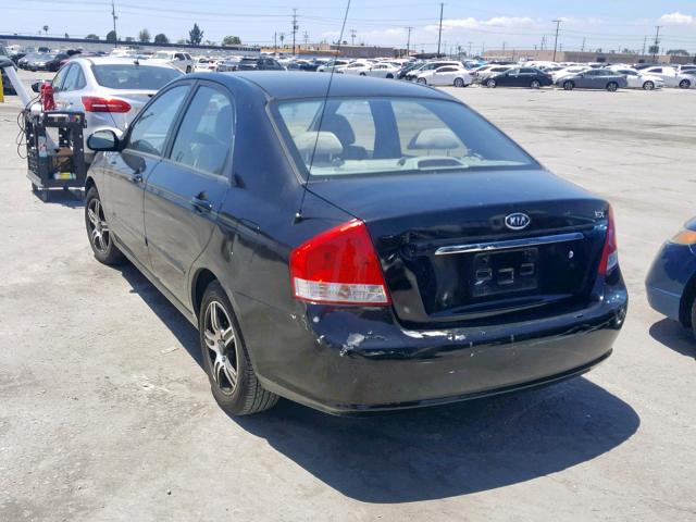 KNAFE122485583846 - 2008 KIA SPECTRA EX BLACK photo 3