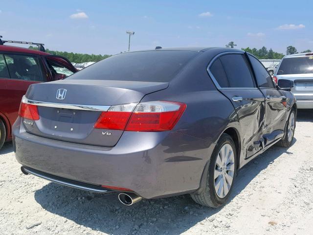 1HGCR3F84EA005058 - 2014 HONDA ACCORD EXL GRAY photo 4