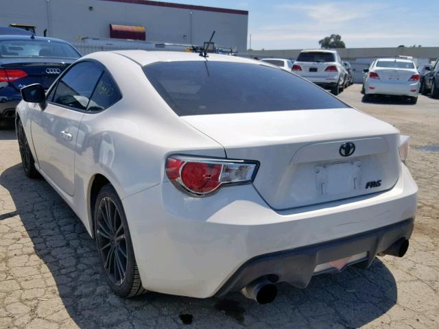 JF1ZNAA13D2723525 - 2013 TOYOTA SCION FR-S WHITE photo 3