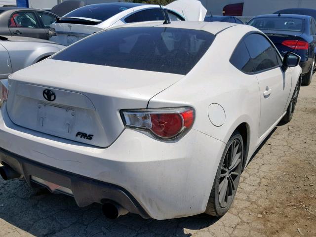 JF1ZNAA13D2723525 - 2013 TOYOTA SCION FR-S WHITE photo 4