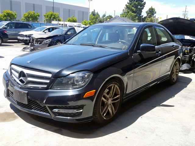 WDDGF4HB6CA631348 - 2012 MERCEDES-BENZ C 250 BLACK photo 2