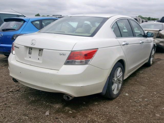 1HGCP3F80AA007650 - 2010 HONDA ACCORD EXL WHITE photo 4